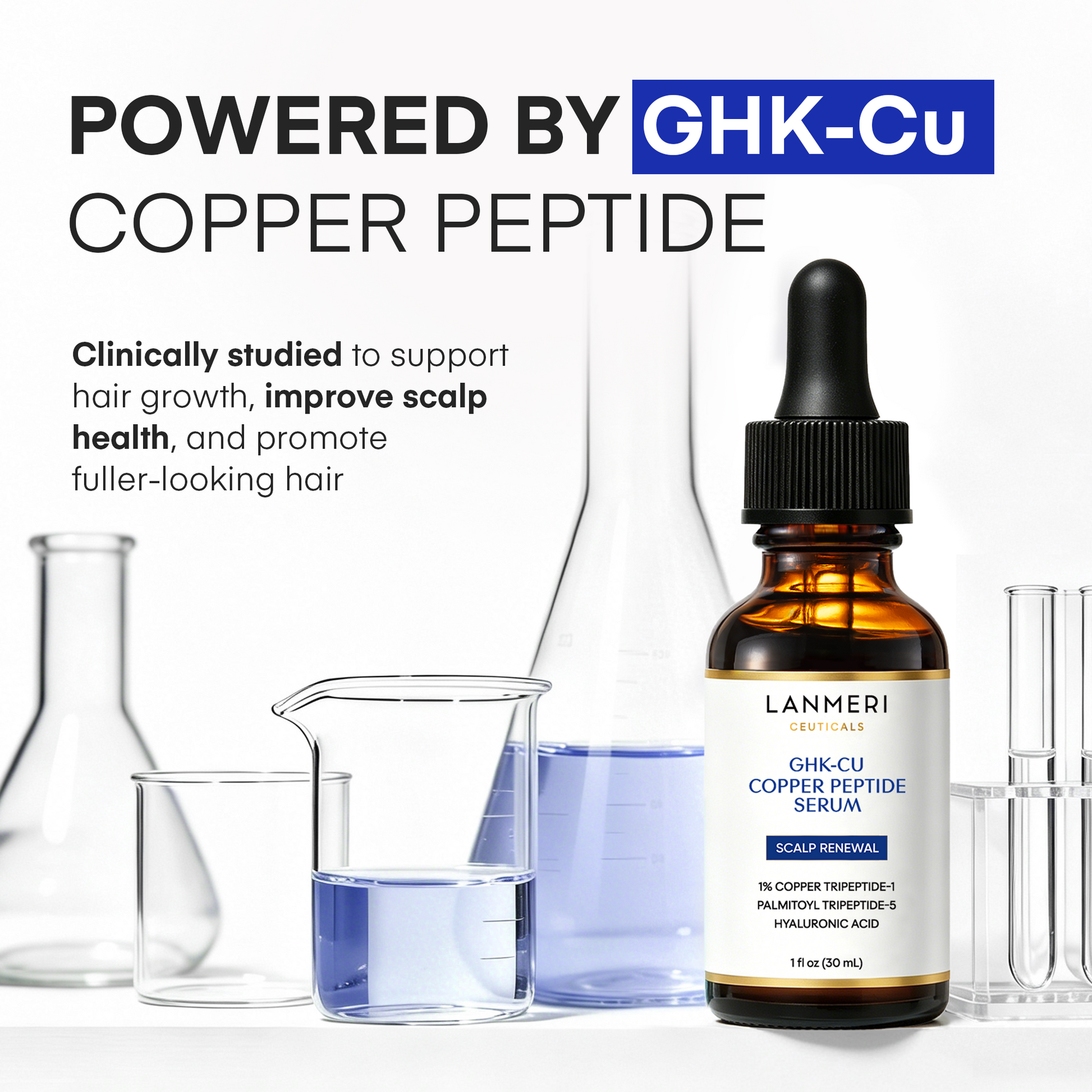best ghk cu peptide for hair growth Lanmeri GHK-Cu Copper Peptide Serum for Hair Growth – Multi-Action Sca